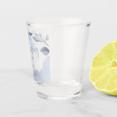 水彩アクア葉薄紫保存日 ショットグラス (右)