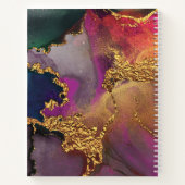 水彩アゲテシックな釉薬金ゴールド紫ブルー緑 ノートブック (裏面)