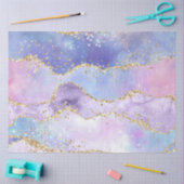 水彩アゲート金ゴールドピンクパープルブルーデコップページ 薄葉紙 (クラフト)