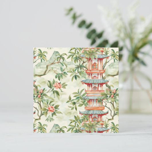 水彩アジアの宝塔と緑豊かな風景（1） (スタンド正面)