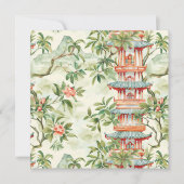 水彩アジアの宝塔と緑豊かな風景（1） (正面)