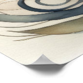 水彩アジア人魚 ポスター (角)