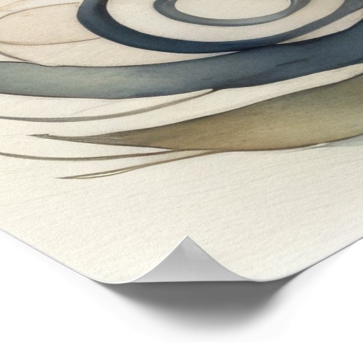 水彩アジア人魚 ポスター (角)