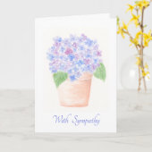水彩アジサイの植物の花SYMPATHYカード カード (黄色い花)