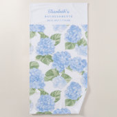 水彩アジサイの花嫁おそろいタオル ビーチタオル (正面)