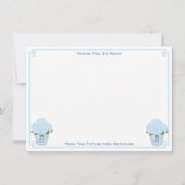 水彩アジサイ　サムシングブルー　結婚前お茶会 サンキューカード (正面)