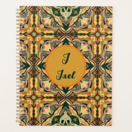 水彩アズレスペインのホパーソナライズされたイル プランナー手帳 (正面)