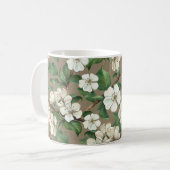 水彩アップルの花：ヴィンテージパターン。 コーヒーマグカップ (正面左)