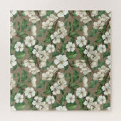 水彩アップルの花：ヴィンテージパターン。 ジグソーパズル (横)