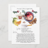 水彩アップルサイダーレシピ |ホリデーカード ポストカード (正面/裏面)