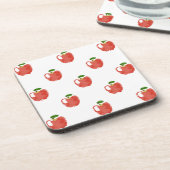 水彩アップルパターン コースター (左側)