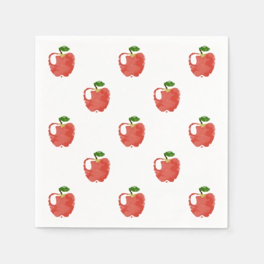 水彩アップルパターン スタンダードカクテルナプキン (正面)