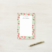 水彩アップルパターン |パーソナライズされた | ポストイット (デスク上)