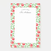 水彩アップルパターン |パーソナライズされた | ポストイット (正面)