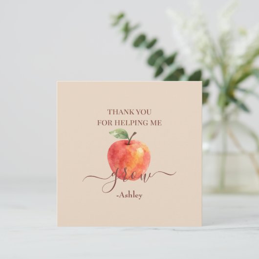 水彩アップル先生-サンキューカード (スタンド正面)