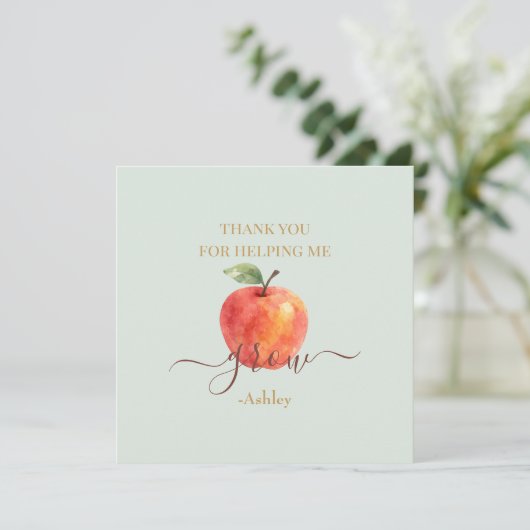 水彩アップル先生-サンキューカード (スタンド正面)