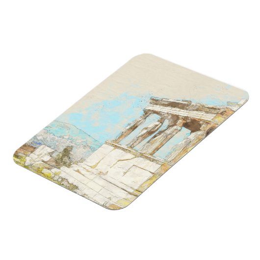 水彩アテネマグネット – ギリシャ遺跡土産 マグネット (左側)