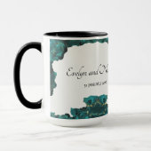 水彩アナスタシアブラックとグリーンマグ マグカップ (左)