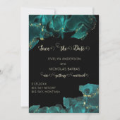 水彩アナスタシアブラックとグリーン保存日 セーブザデート (正面)