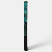 水彩アナスタシアブラックとグリーン SAMSUNG GALAXYケース (左側面)