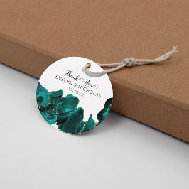 水彩アナスタシアブラックアンドグリーンメッセージカード フェイバータグ