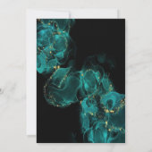 水彩アナスタシア ブラック＆グリーン 招待状 (裏面)