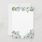 水彩アネモネの花イラスト | 結婚式メニュー 招待状 (裏面)