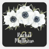 水彩アネモネスフローラシール スクエアシール (正面)