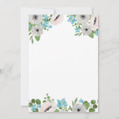 水彩アネモネスフローラリース |ブライダルシャワー 招待状 (裏面)