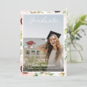 水彩アネモネスフローラ写真卒業 案内状 (スタンド正面)