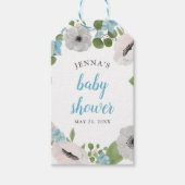 水彩アネモネス花模様 |赤ちゃんシャワー ギフトタグ (正面)