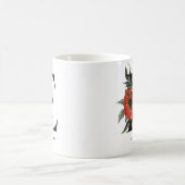 水彩アネモネ植物紋様レターEモノグラム コーヒーマグカップ (中央)