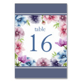 水彩アネモネ結婚フラワー テーブルナンバー (正面)