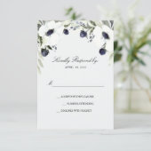 水彩アネモネ 結婚式返信カード 出欠カード (スタンド正面)