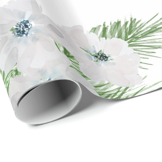 水彩アネモンとトウヒ模様 ラッピングペーパー (ロールコーナー)