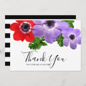 水彩アネモンフローラサンキューカード サンキューカード (正面/裏面)
