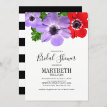 水彩アネモンフローラブライダルシャワーカード