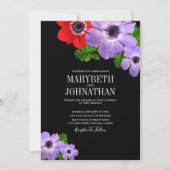 水彩アネモンフローラ結婚式招待状カード 招待状 (正面)