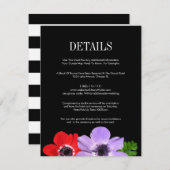 水彩アネモンフローラ結婚詳細カード エンクロージャーカード (正面/裏面)