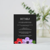 水彩アネモンフローラ結婚詳細カード エンクロージャーカード (スタンド正面)