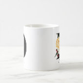 水彩アネモンボタニカルレターDモノグラム コーヒーマグカップ (中央)