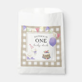 水彩アヒル1歳の誕生日 フェイバーバッグ (正面)