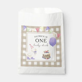 水彩アヒル1歳の誕生日 フェイバーバッグ