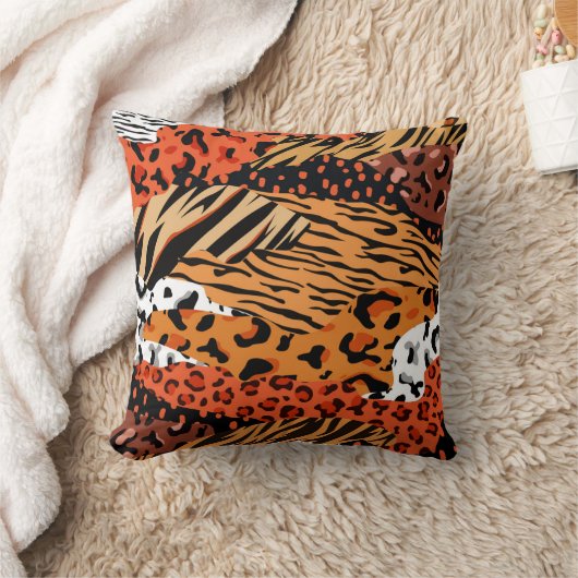 水彩アフリカの部族の動物の野生動物アート クッション (ブランケット)