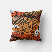 水彩アフリカの部族の動物の野生動物アート クッション (裏面)