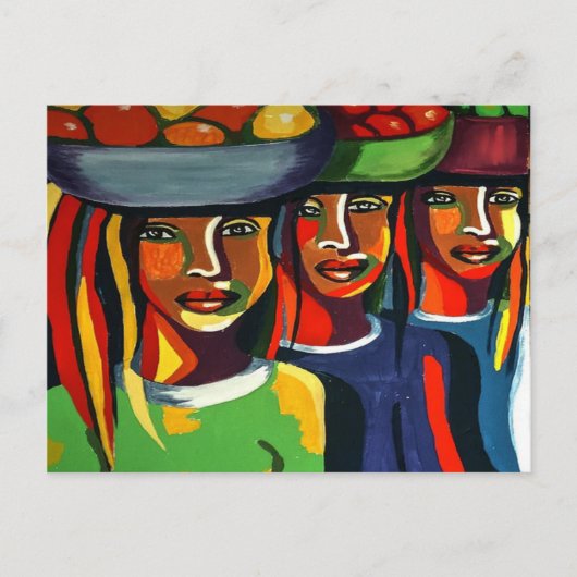 水彩アフリカアートポストカード ポストカード (正面)