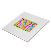 水彩アフリカアート素晴らしパーティー時間 タイル (側面)