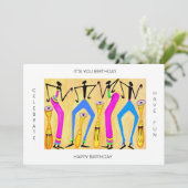 水彩アフリカアート素晴らしパーティー誕生日 カード (スタンド正面)