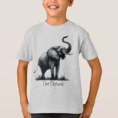 水彩アフリカゾウ動物自然アート Tシャツ (正面)