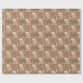 水彩アフリカモンミーとベビーゾウ模様 ラッピングペーパー (フラット)